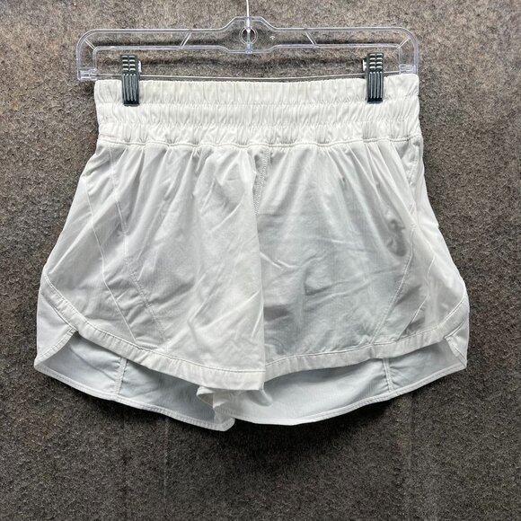 Lululemon Shorts Womens 4 White Athletic Running Elastic Waist High Rise Gym - Picture 1 of 10